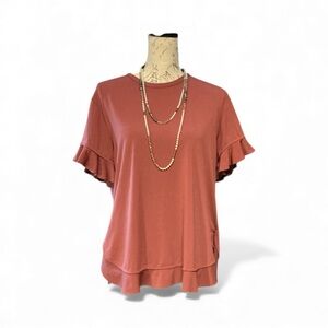 Cupid Ruffle Sleeve Top Large